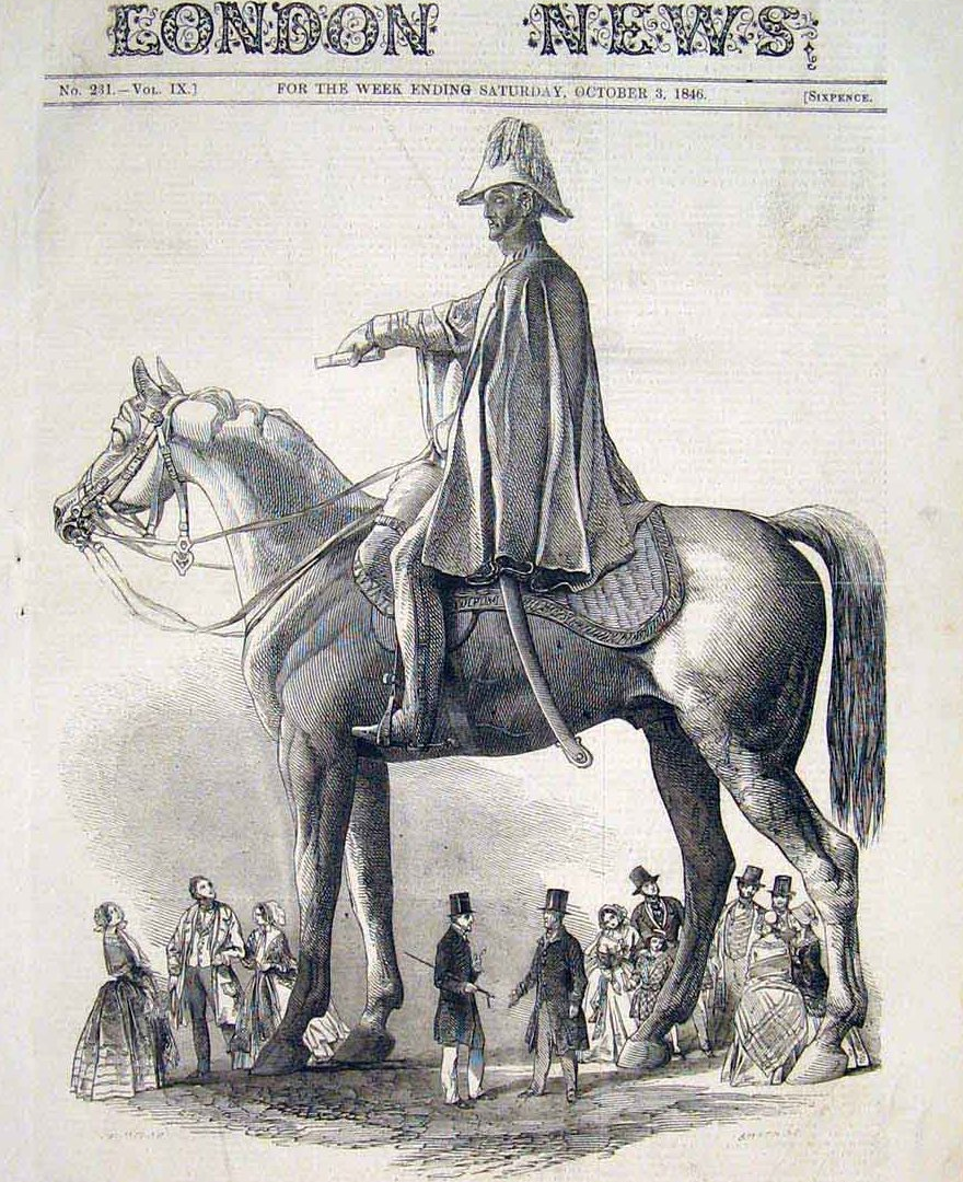 An illustration of the Wellington Statue in the Illustrated London News