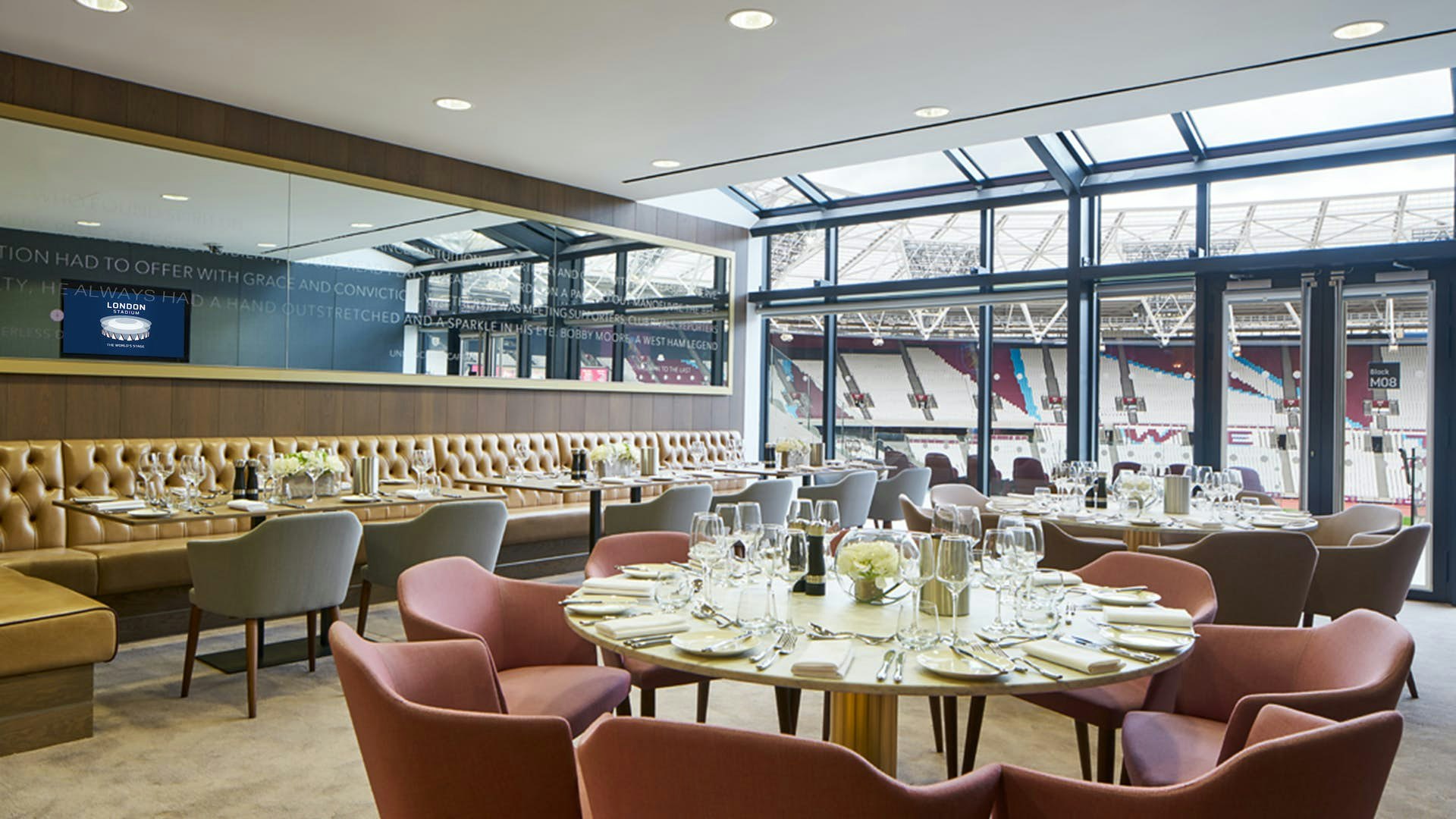 BM6 dining room with stadium view