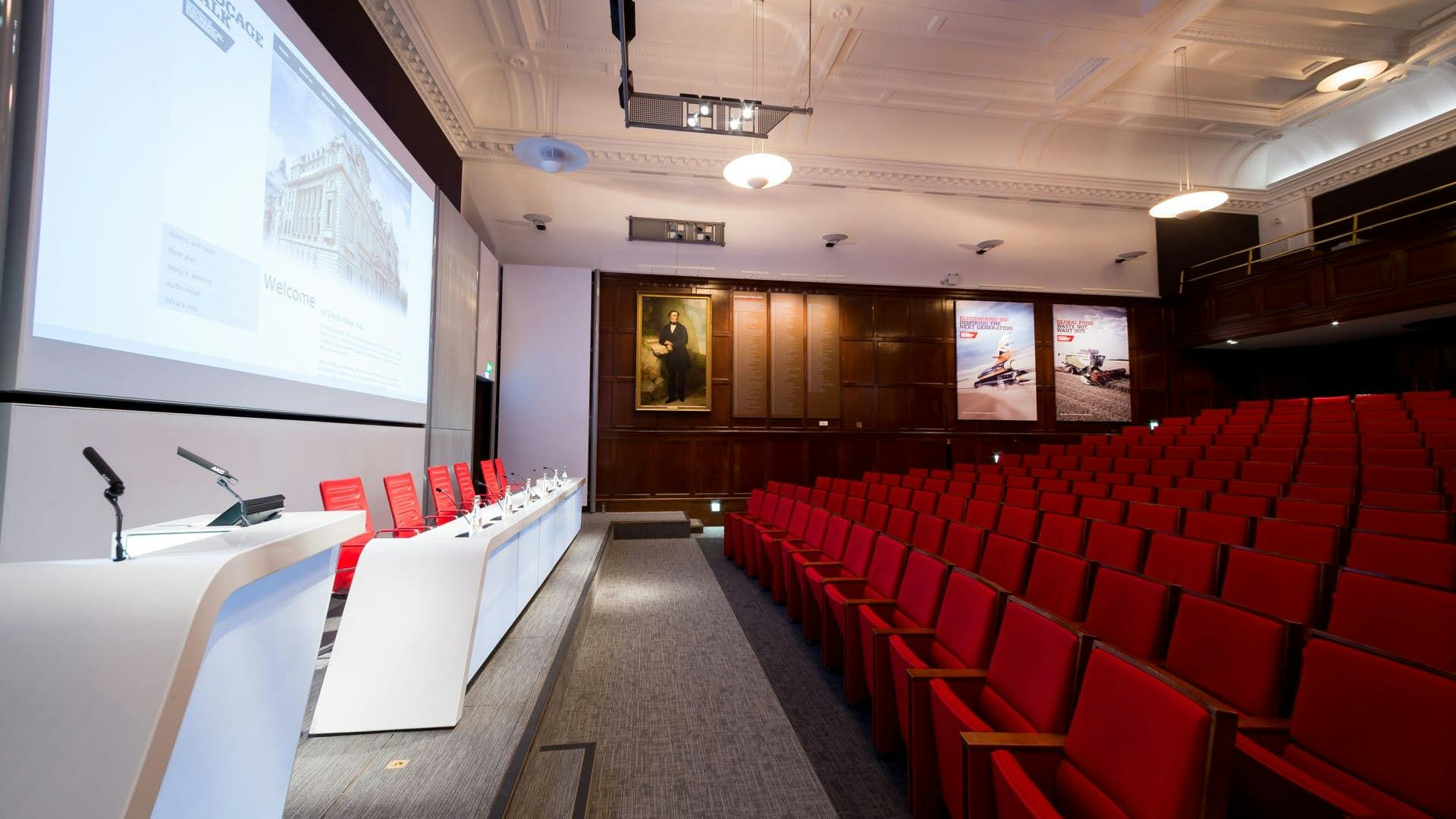 Lecture Theatre panel set up at One Birdcage Walk