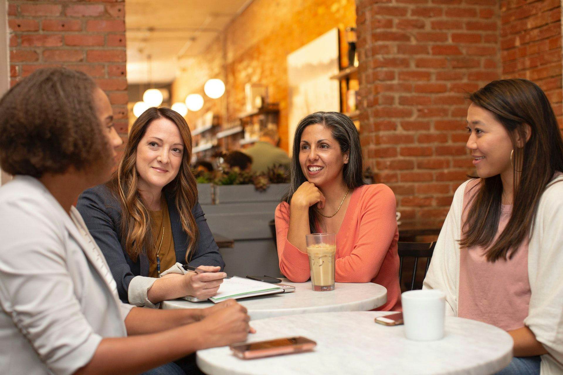 Women having a conversation