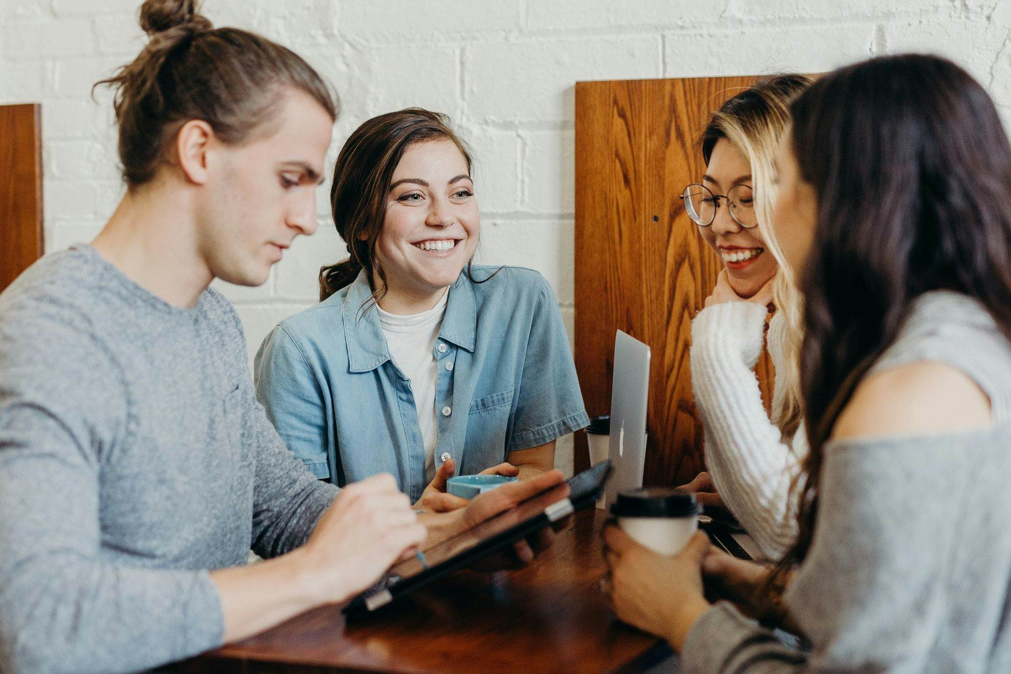 group of friends at table