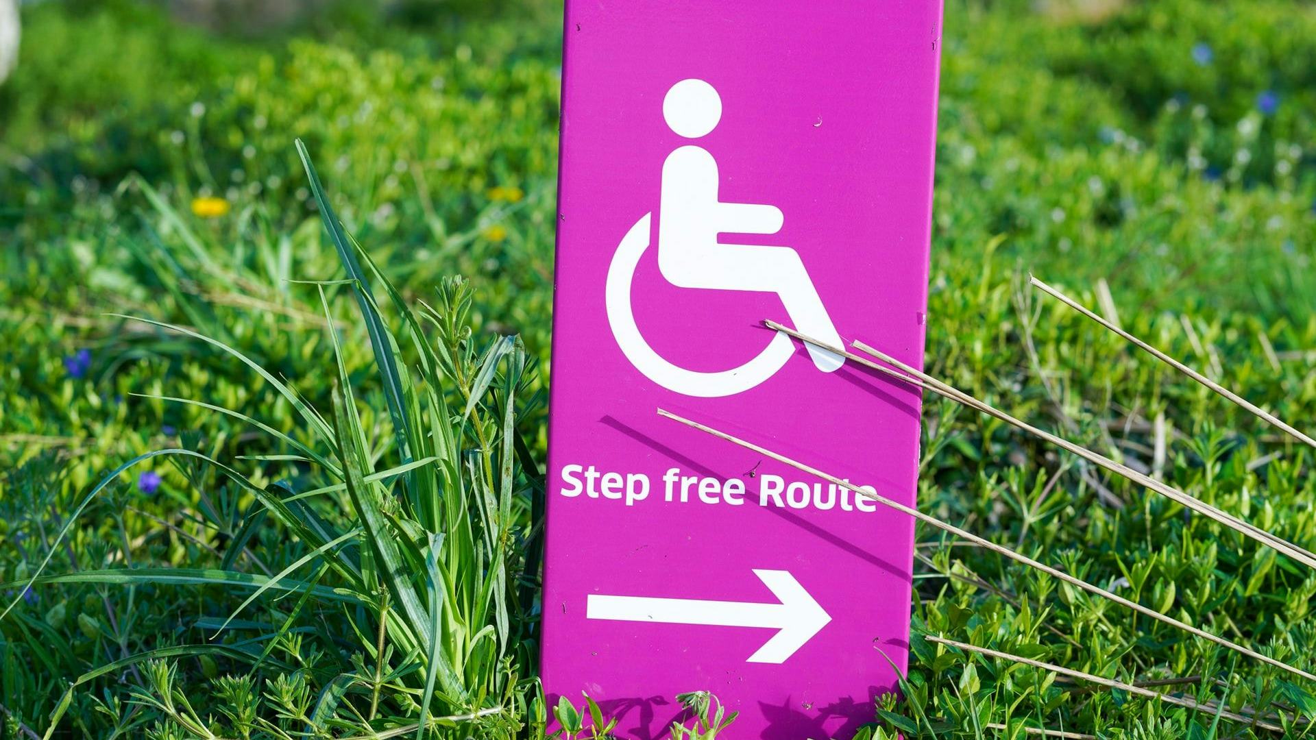 Wheelchair sign on grass