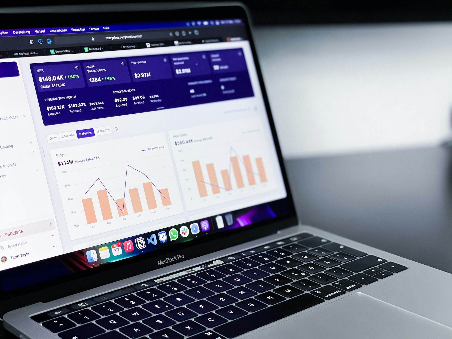 data visualisation on laptop