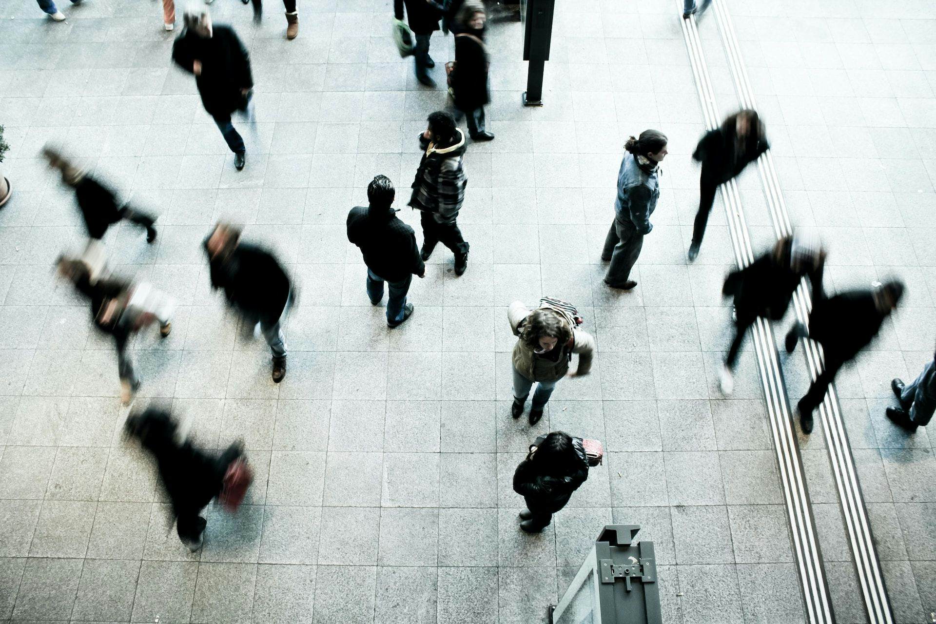 people moving at event